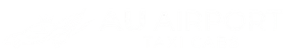 AU Airport Taxi Cabs White Logo